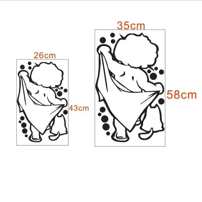 Dessin animé mignon enfants bain Stickers muraux porte en verre fenêtre étanche décor Art Mural bébé douche salle