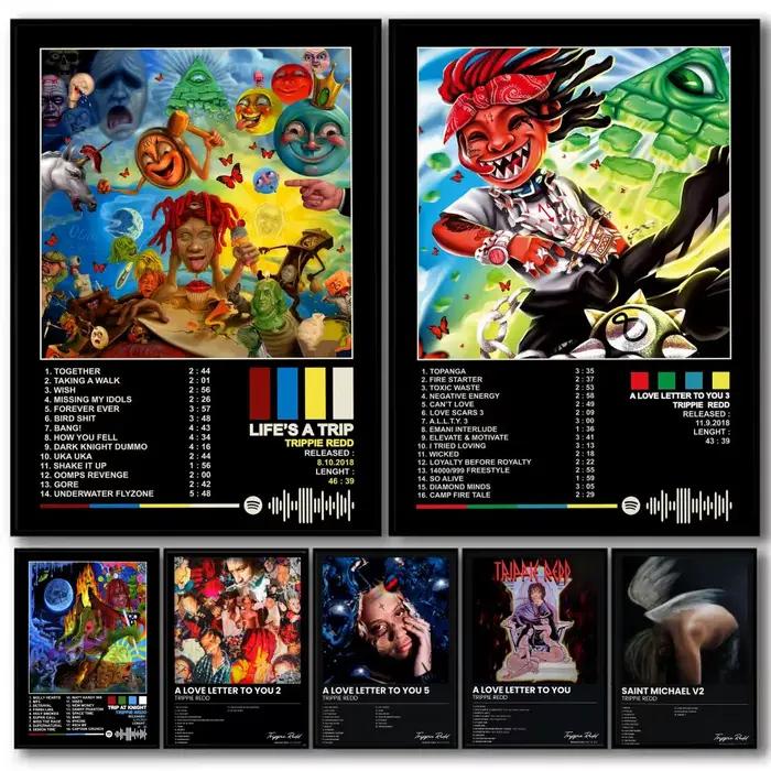 Pop chanteur T_Trippie R_Redd Album HD lin toile affiche mur Art imprime pour salon chambre bureau décoration de la maison cadeau