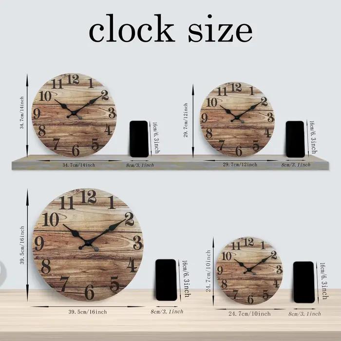 Rétro vieille planche de bois modèle horloge murale en bois salon chambre cuisine décoration de la maison horloge murale horloge à quartz silencieuse cadeau de vacances 10 pouces 12 pouces 14 pouces 1