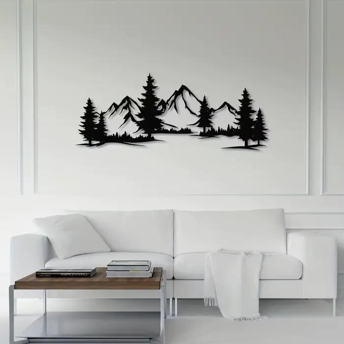 Art mural en métal Woodland Mountain