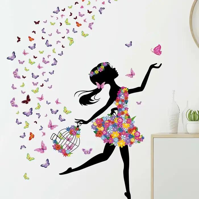 Autocollants Muraux Papillon pour Chambre d'Enfant Fille