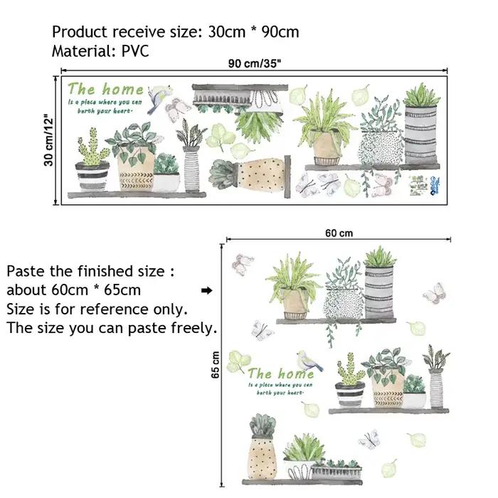 Autocollant Mural de Style peinture de plantes en pot