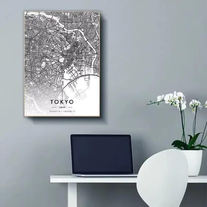 Affiche d'art de carte de ville