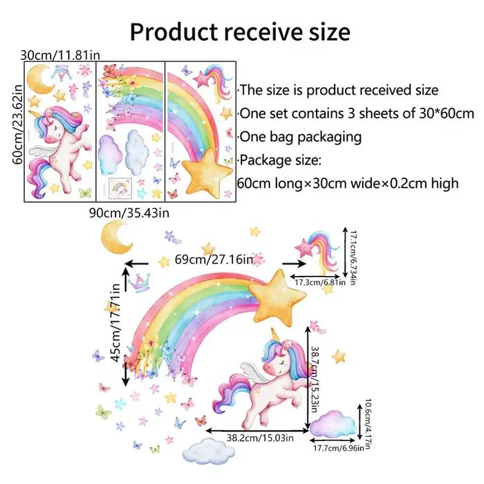 Autocollants muraux licorne pour enfants