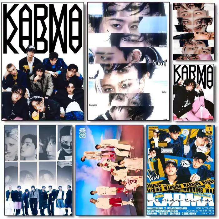 Affiche HD PVC auto-adhésive Art mural-étanche réutilisable pour le bureau à domicile café KPOP A-S-S-stray B-K-Kids