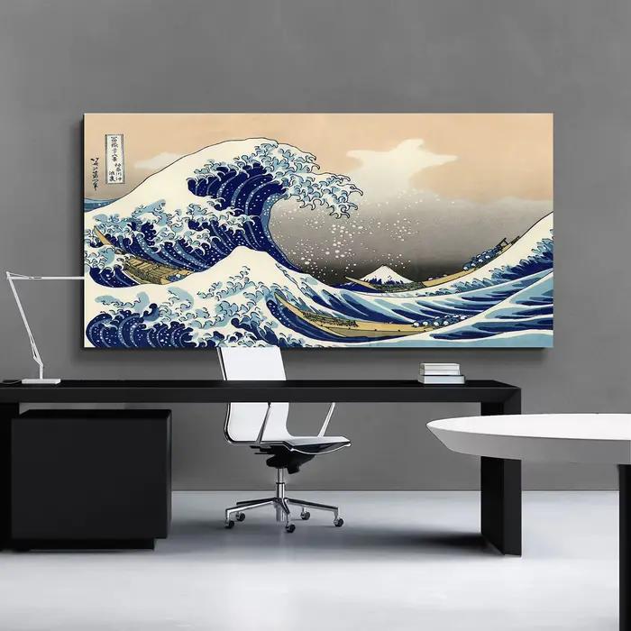 Grande vague d'oké agawa Japon Ukiyo-e Vintage toile peinture Art affiches et impressions photo murale pour salon Art décor