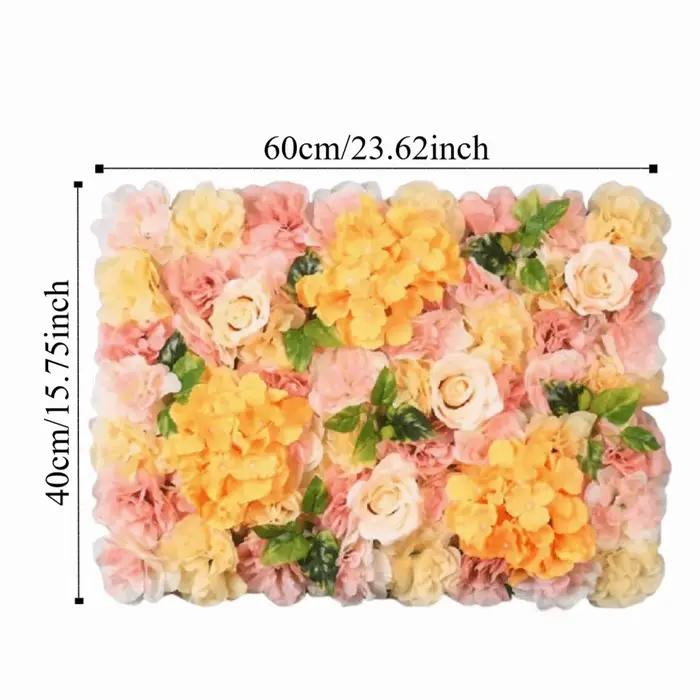 Panneaux muraux de fleurs artificielles faits à la main 60x40cm