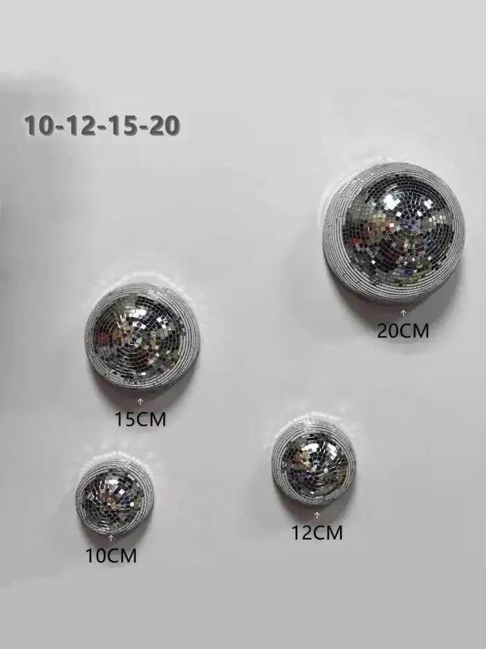 Boule Disco murale avec motifs miroir, décoration métallique pour la maison, boule miroir pour mariage, boule Disco, demi-cercle, Art mural pour la maison, nouvelle collection