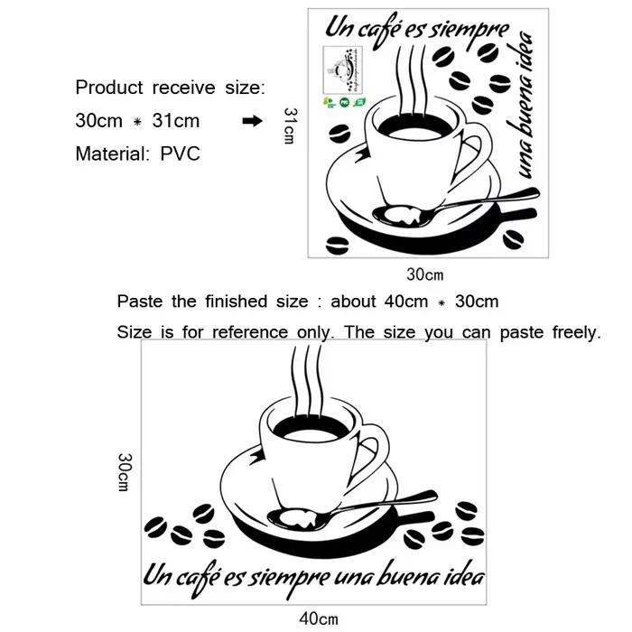 Autocollants muraux espagnols « Un café est toujours une bonne idée »