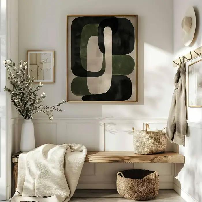 Art mural vert, art moderne vert