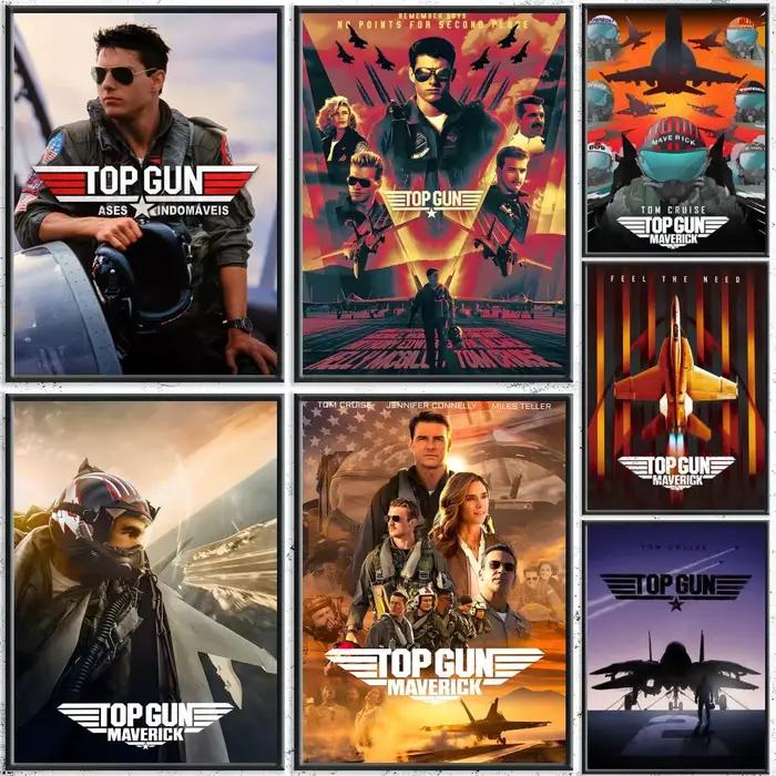Film t-top pistolet Maverick peinture calligraphie HD toile affiche sans plis étanche tous les espaces décoration murale