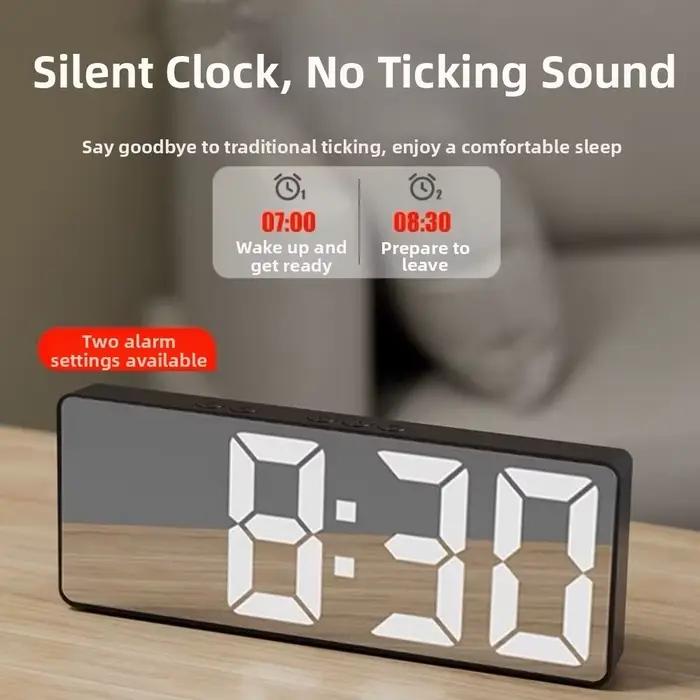 Horloge miroir LED avec affichage numérique