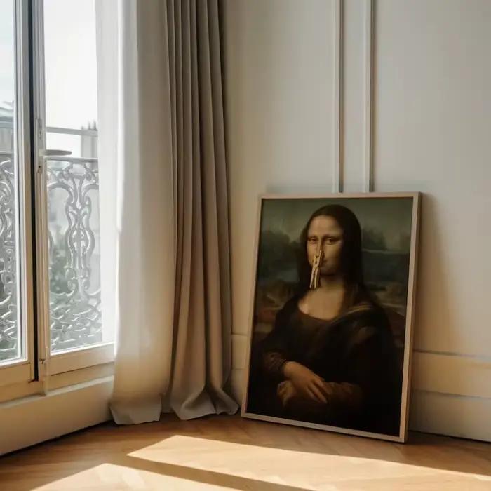 Da Vinci chef-d 'œuvre parodie Mona Lisa affiche Renaissance Portrait drôle toile peinture mur Art pour salon décor à la maison