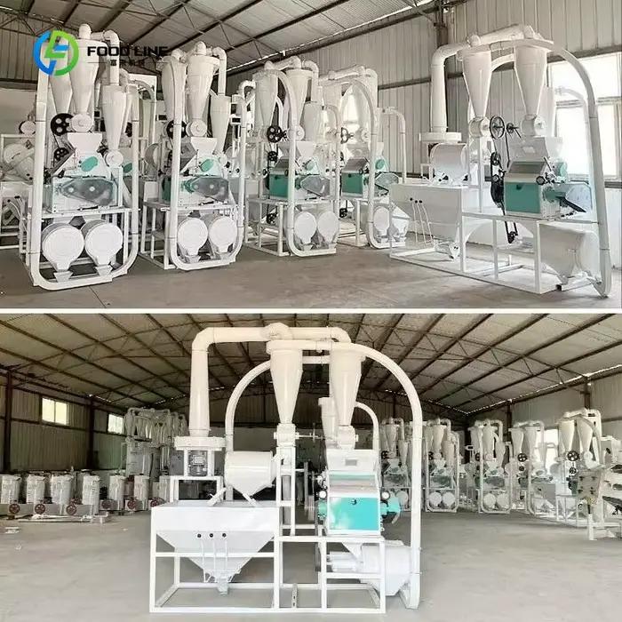Moulin à farine 300-500 kg/h à alimentation automatique, broyeur de céréales à haut rendement pour le traitement du blé, du teff, du riz et de l'orge, personnalisable