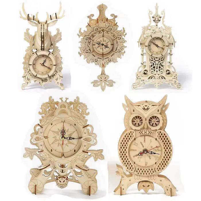 Horloge hibou 3D Puzzle en bois