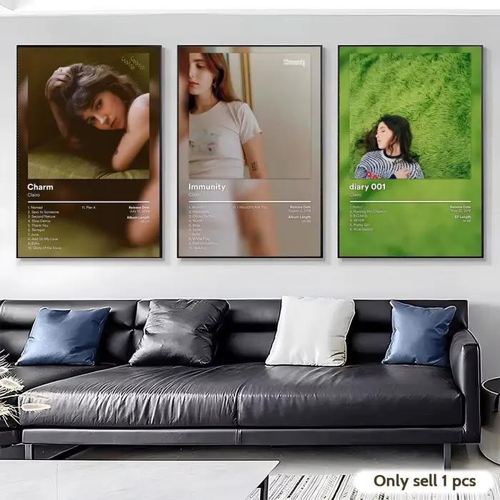 C-Clairo Pop Music Album Painting Calligraphy Canvas Poster Hallway Bedroom Living Room Home Bar Decoration Interior Wall