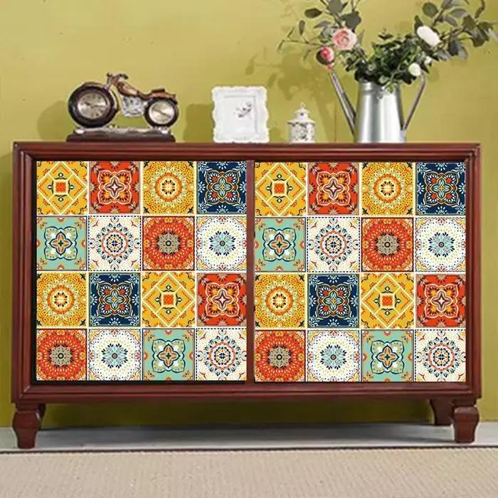 Carrelage de panneaux muraux Peel & Stick – Autocollant mosaïque imperméable et résistant à l'huile de 40cm pour armoire/tiroir (mise à niveau domestique de bricolage)
