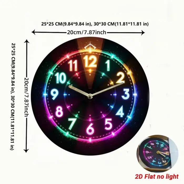 Horloge murale plate 2D créative
