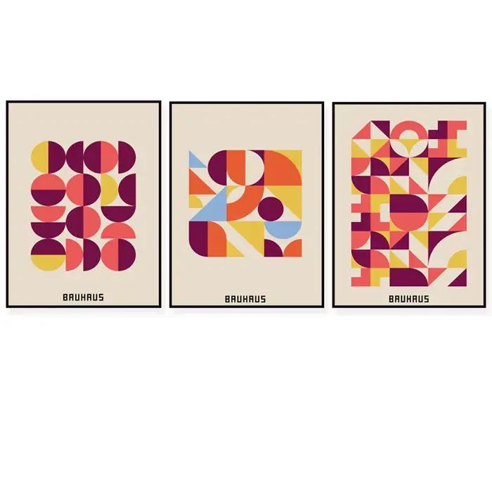 Bauhaus Affiche 3 pièces Art mural - Ensemble d'impression