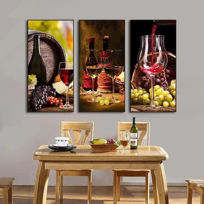 Affiche en toile de verre à vin rouge, cuisine, œuvre d'art européenne Vintage, image murale imprimée, décor de salon, hôtel, chambre à coucher, Restaurant