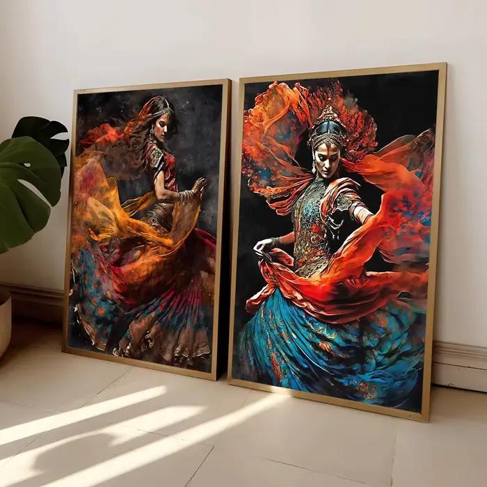 Affiche de danse folklorique indienne pour femme
