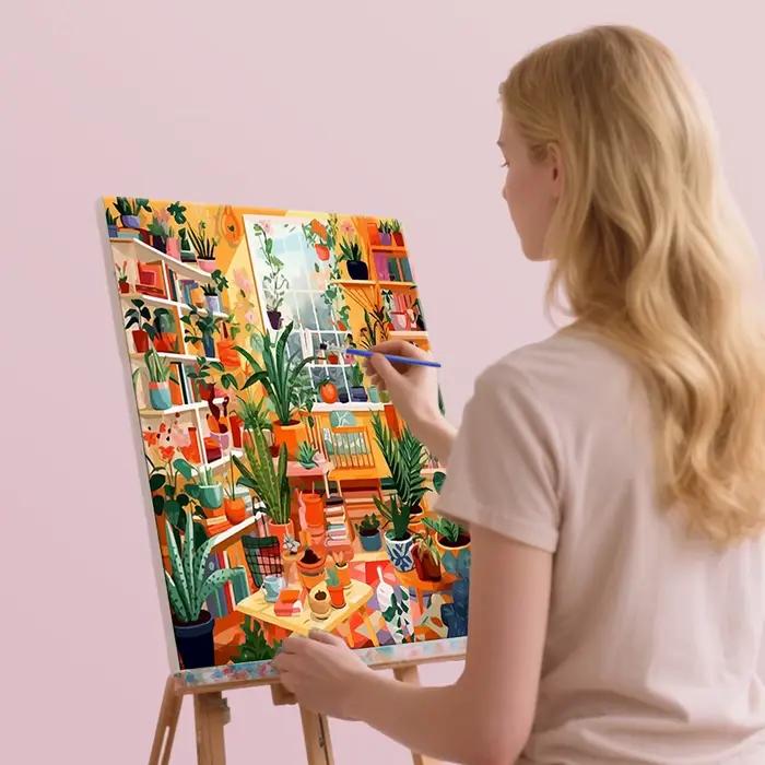 Kits de peinture par numéros de Jungle d'intérieur avec fenêtres solaires