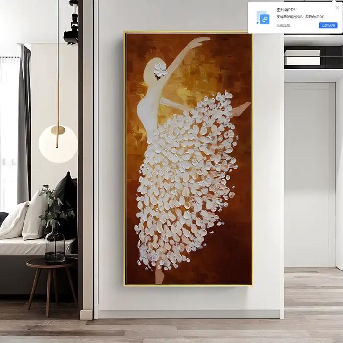 Danseur de ballet peint à la main peinture abstraite couteau à palette sur toile