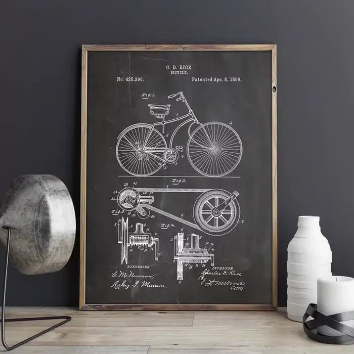 Affiches de peinture sur toile de vélo