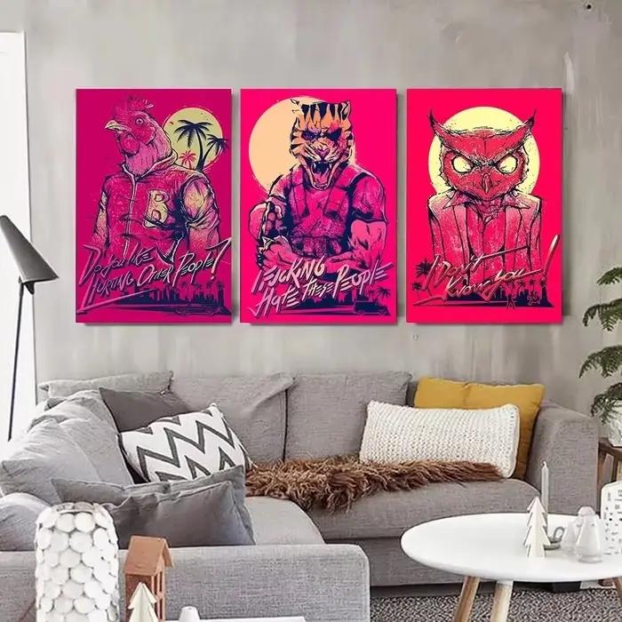 Affiche de jeu d'aventure classique Hotline Miami