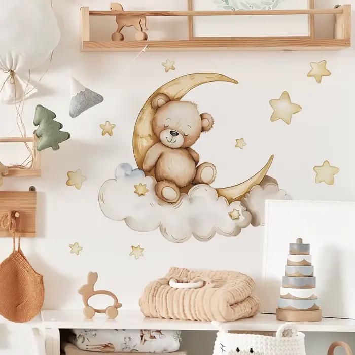 Autocollant mural ballon ours mignon pour enfants