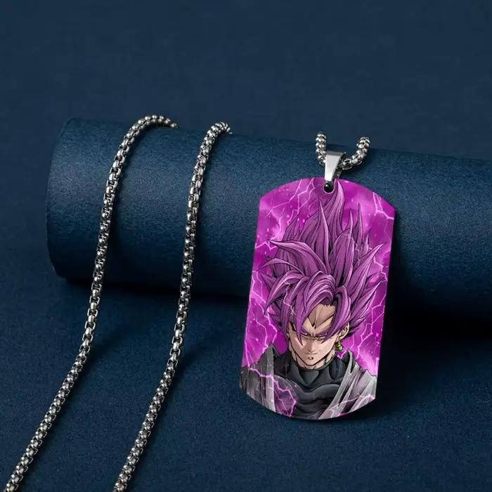 2025 Animation entourant Dragon Ball Super Saiyan le roi singe impression couleur collier en acier inoxydable cadeau d'anniversaire