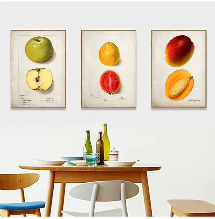 Affiche de cuisine de fruits vintage
