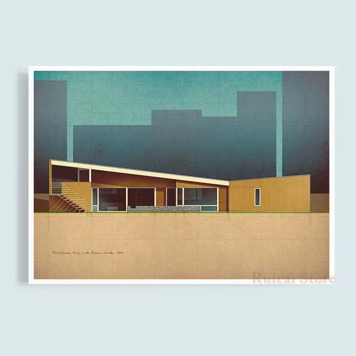 Affiche sur toile Maison de Marcel Breuer au Centre des Musées 1949