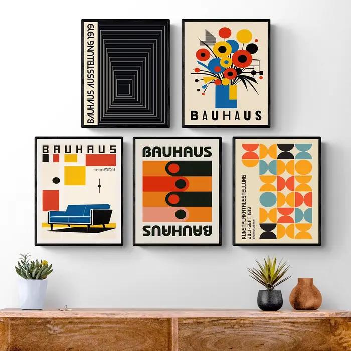 Bauhaus – affiche de lignes géométriques simples