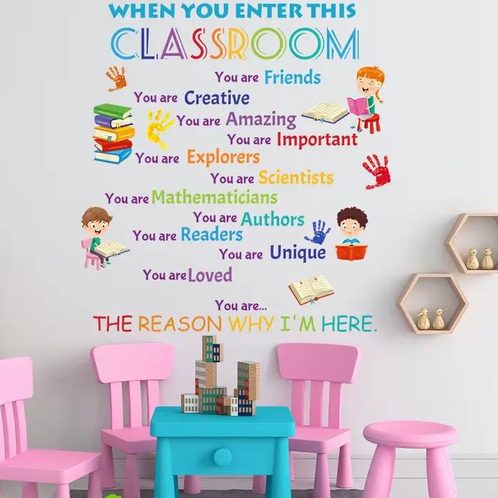 Stickers muraux inspirants avec lettres anglaises colorées