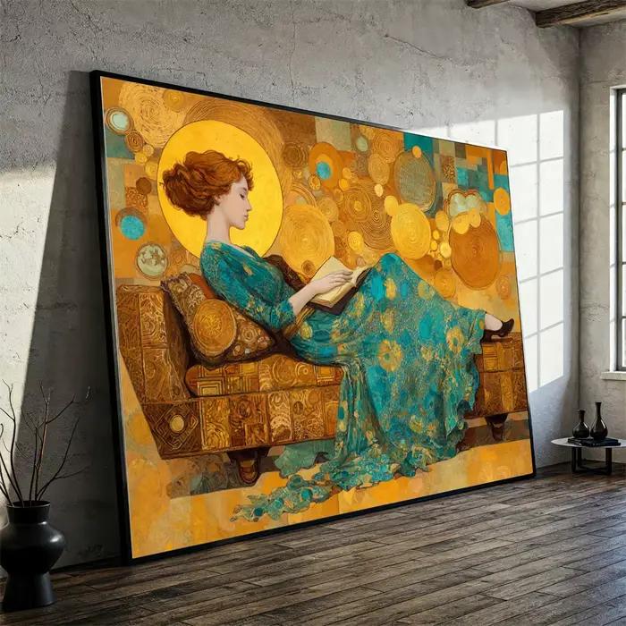 Peinture sur toile Gustav Klimt Femme allongée