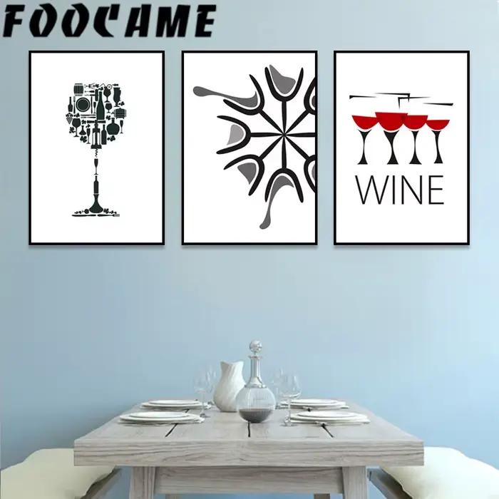 Affiche d'art mural abstrait nordique Wineglass