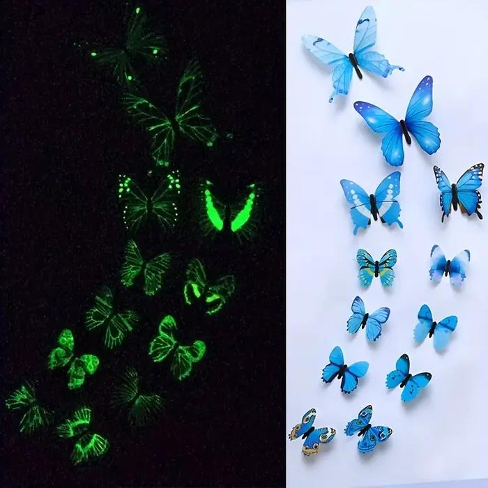 Autocollant mural créatif papillon lumineux 3D