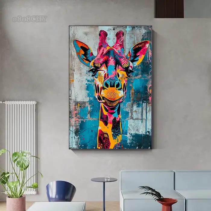 Animaux abstraits chat Lion Graffiti Art toile peinture coloré Animal mur Art affiche imprime photos Cuadros salon décor