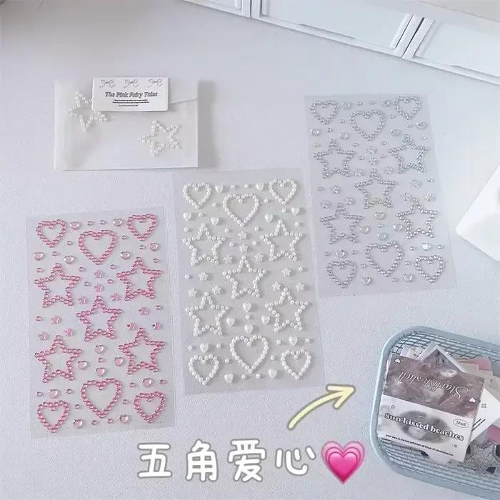 Autocollants 3D étoile coeur cristal pour enfants