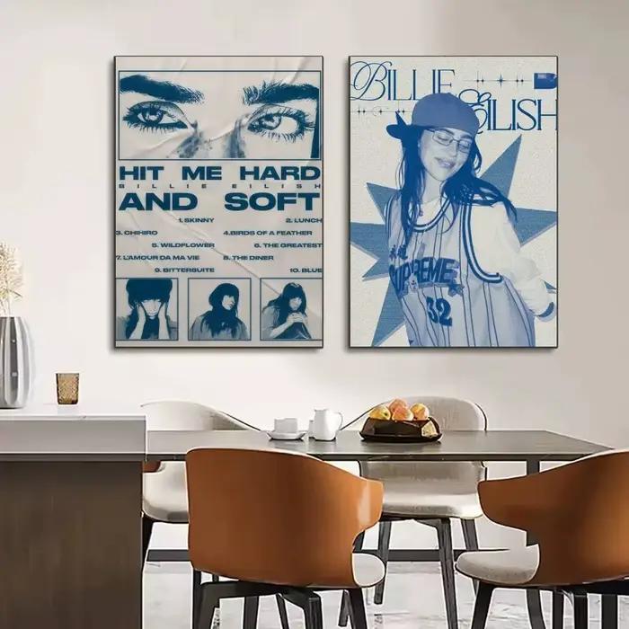 Affiches vintage classiques de l'album de la chanteuse Billie Eilish