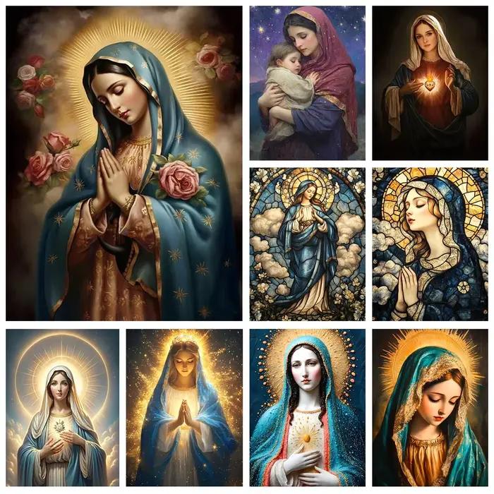 Kits de peinture à l'huile par numéros Vierge Marie