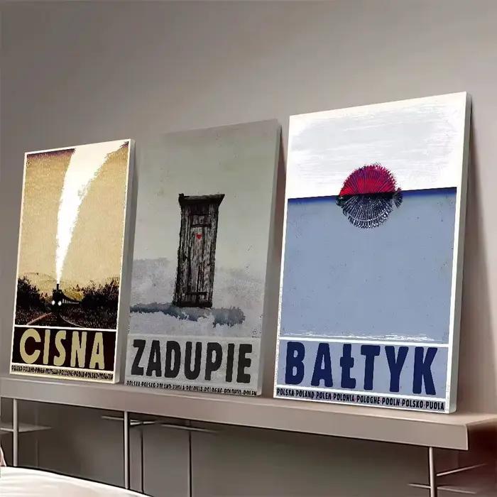 Affiches murales rétro originales de pologne