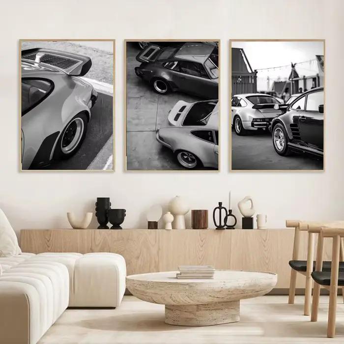 Affiche de véhicule de voiture de luxe noir et blanc