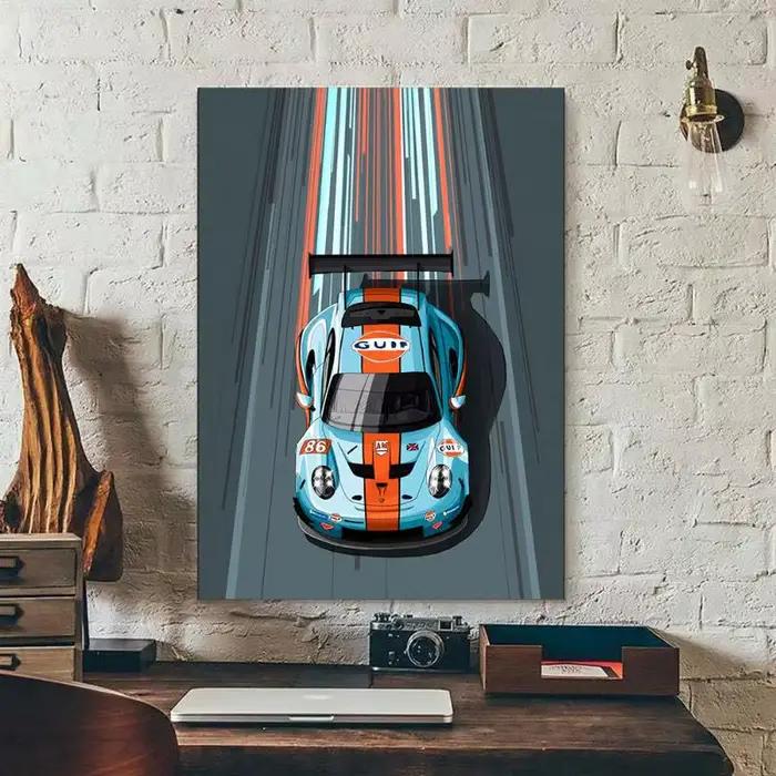Affiche toile peinture mur Art Racer affiches esthétique sport automobile pour salon garçons décor à la maison 1PC moderne dessin animé voiture de course