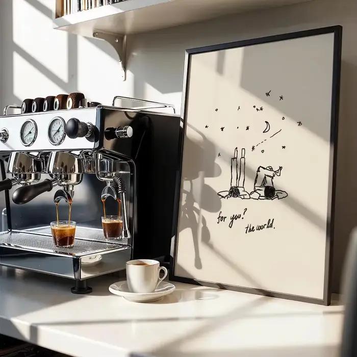 Art mural vertical neutre dessiné à la main pour vous