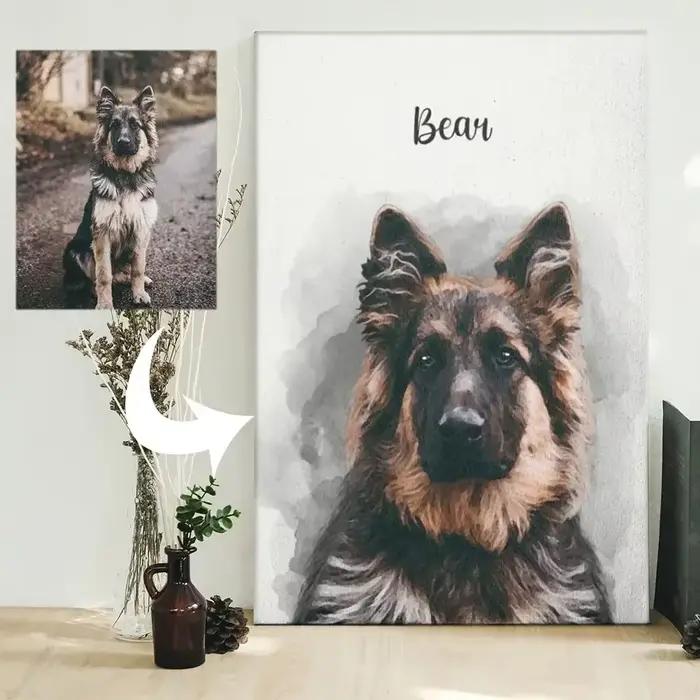 Affiche personnalisée en couleur pour Portrait d'animal de compagnie