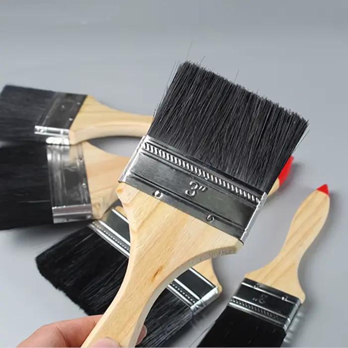 Pinceau noir multifonctionnel, adapté à la peinture, au dépoussiérage, à l'application de colle et à la peinture murale 1', 2', 2,5', 3', 4', 5', 6'