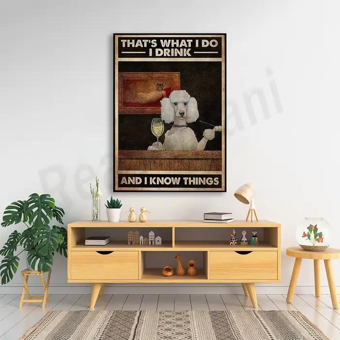 Affiche rétro caniche, c'est ce que je fais