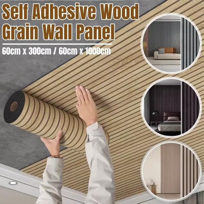 Panneau mural auto-adhésif en Grain de bois